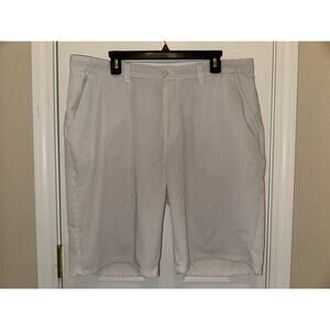 Men's Travis Matthew White Striped Golf Shorts 38